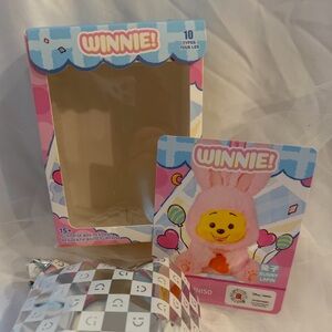 Miniso Winnie the Pooh Naughty Party Plush Pendant - pink bunny